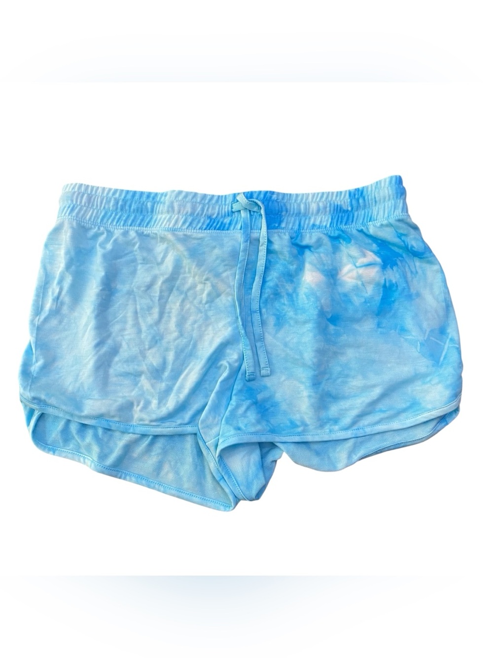 Light Blue Tie-Dye Drawstring Lounge Shorts
